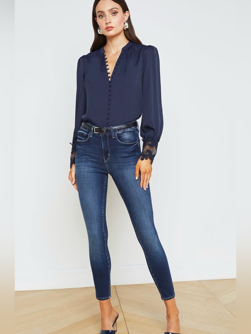 L'AGENCE Margot Cropped High-Rise Skinny Jeans